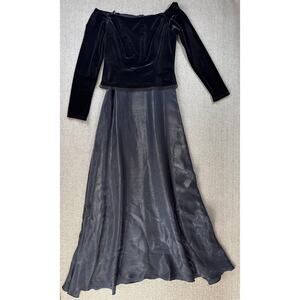 Betsy & Adam Formal Dress Midi A Line Long Sleeve Size 12